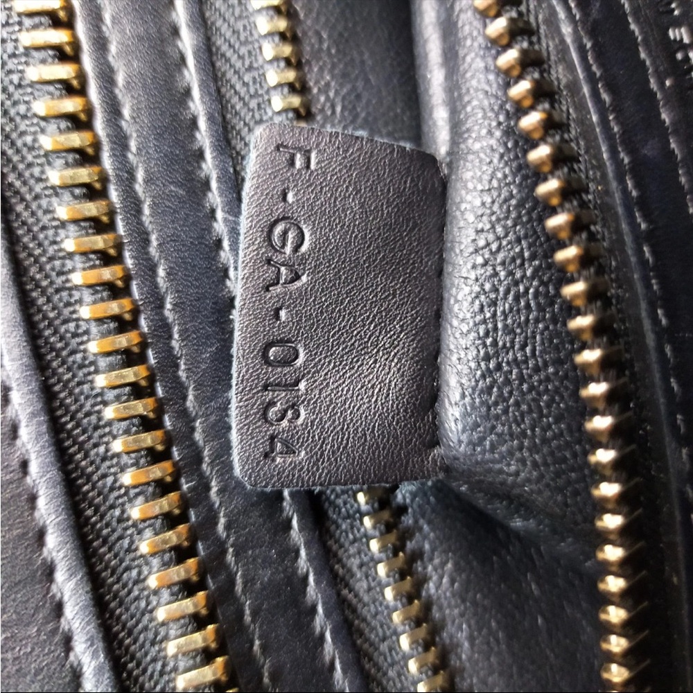 Celine Black, Cream, and Teal Satchel - Picture 8 of 8